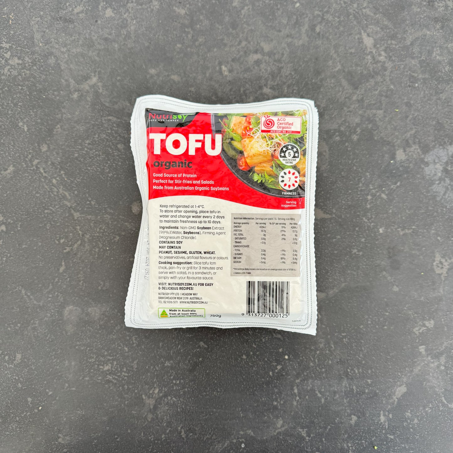 Organic Nutrisoy Tofu Plain 750g