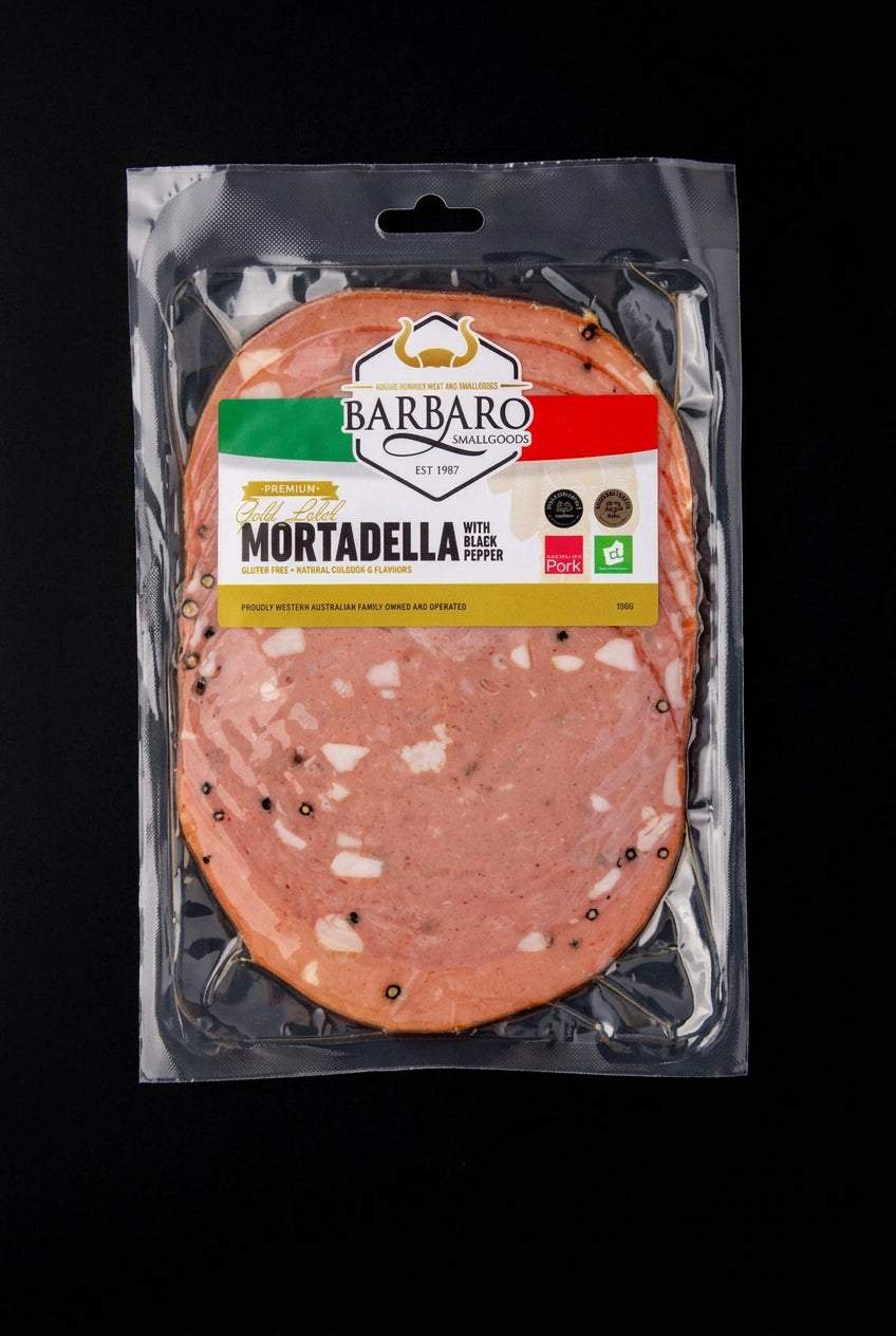 Barbaro Retail Mortadella Pepper Sliced 150g
