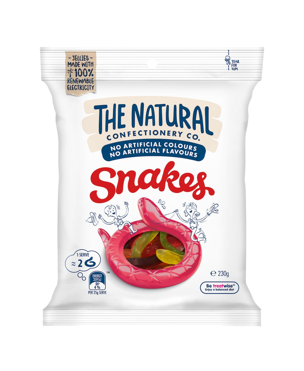The Natural Confectionery Co. Snakes Lollies 230g