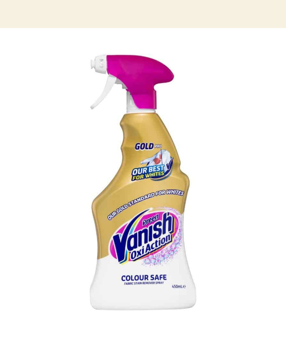 Vanish Preen Gold Oxi Action White Fabric Stain Remover Spray 450mL