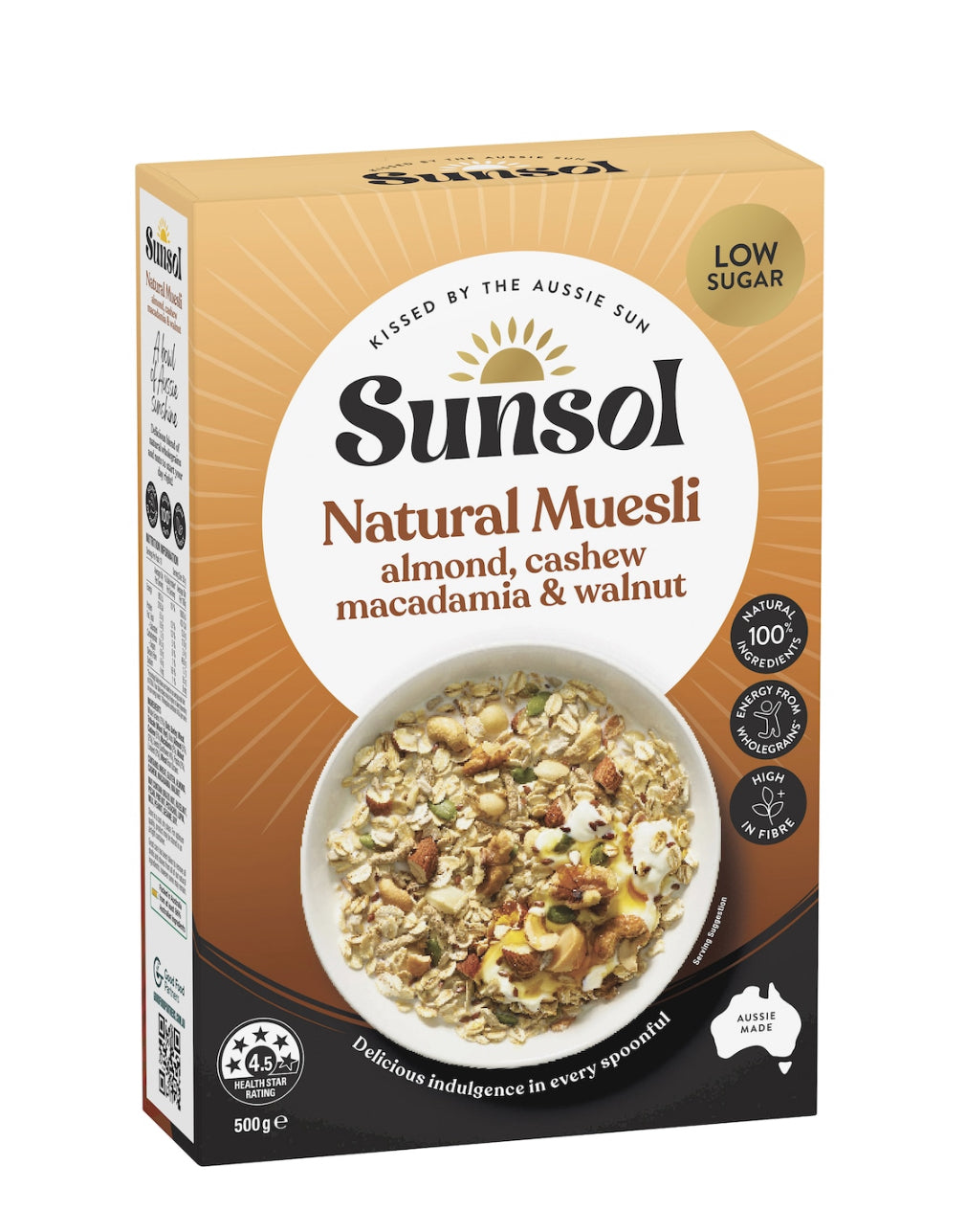 Sunsol Natural Muesli-Almond,Cashew,Macadamia & Walnut 500g