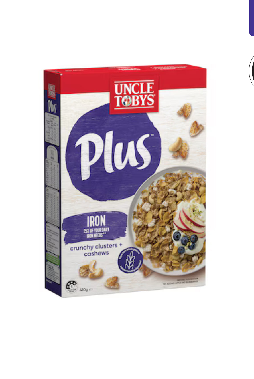 Uncle Tobys Cereal Plus Iron 410g