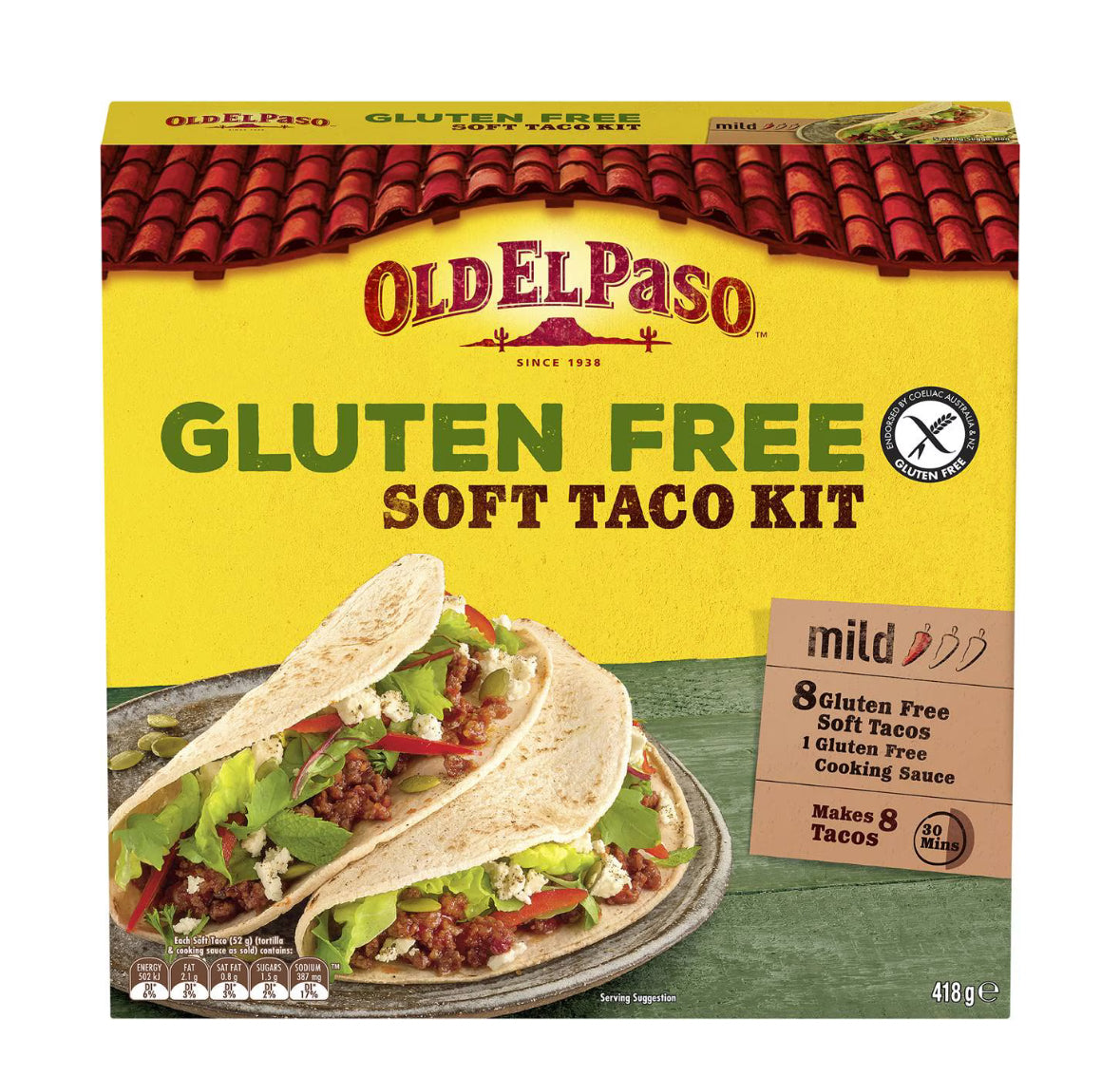 Old El Paso Gluten Free Soft Taco Kit Mexican Style 418g