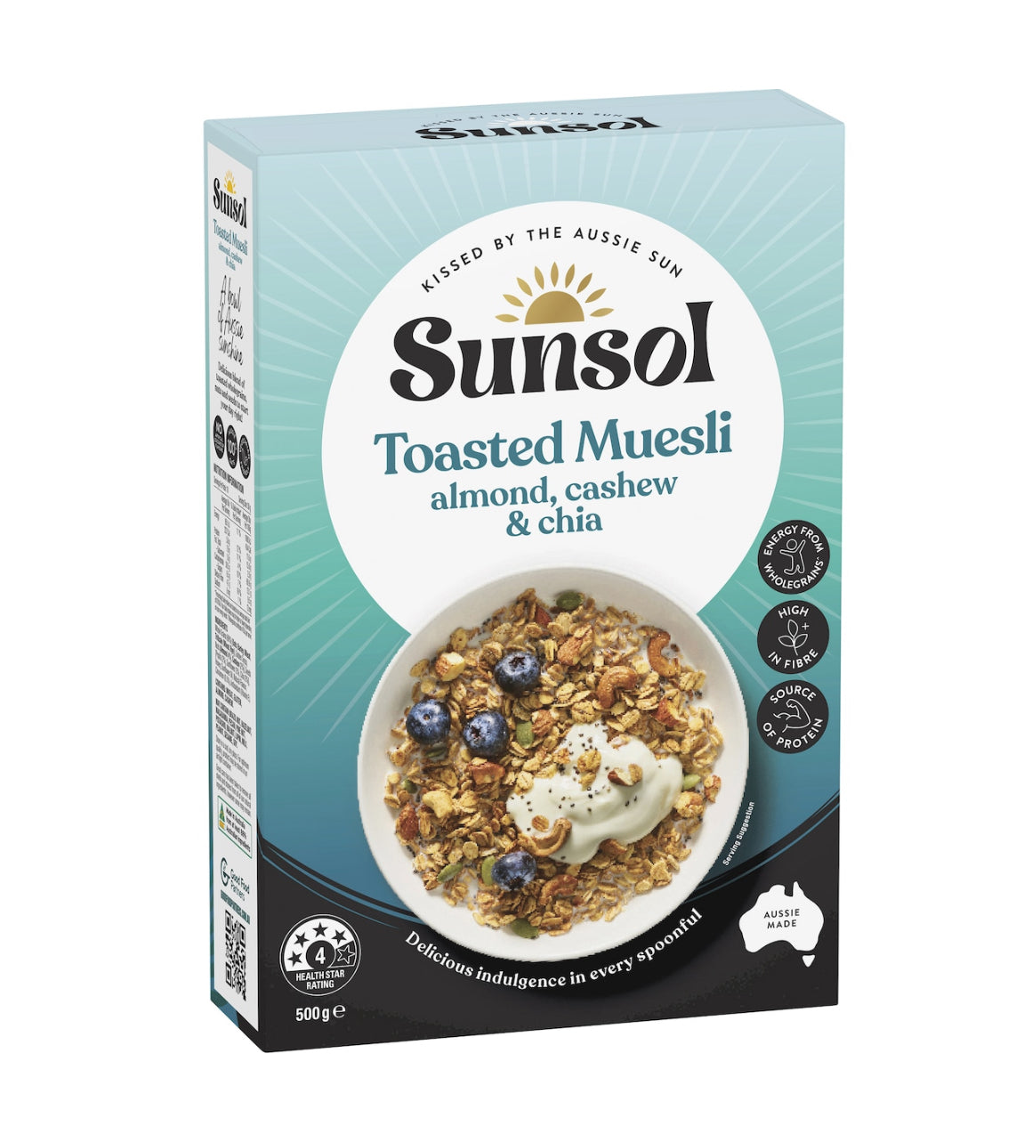 Sunsol Toasted Muesli Almond,Cashew & Chia 500g