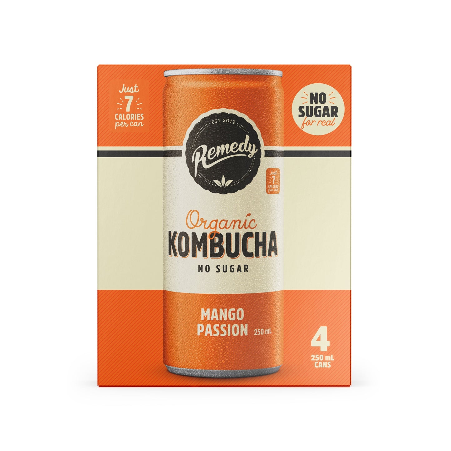 Remedy Mango Passion Kombucha 250ml X4 Pack