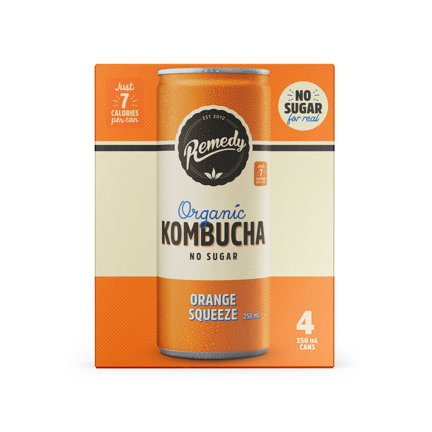 Remedy Orange Squeeze Kombucha 250ml X4 Pack