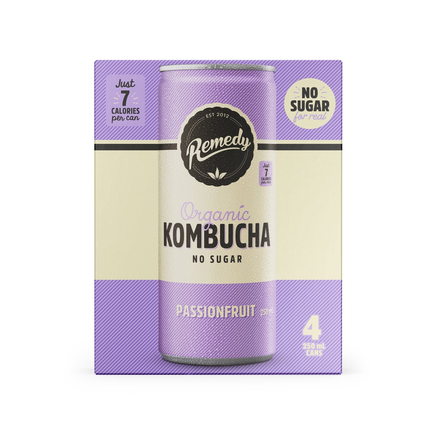 Remedy Passionfruit Kombucha 250ml X4 Pack