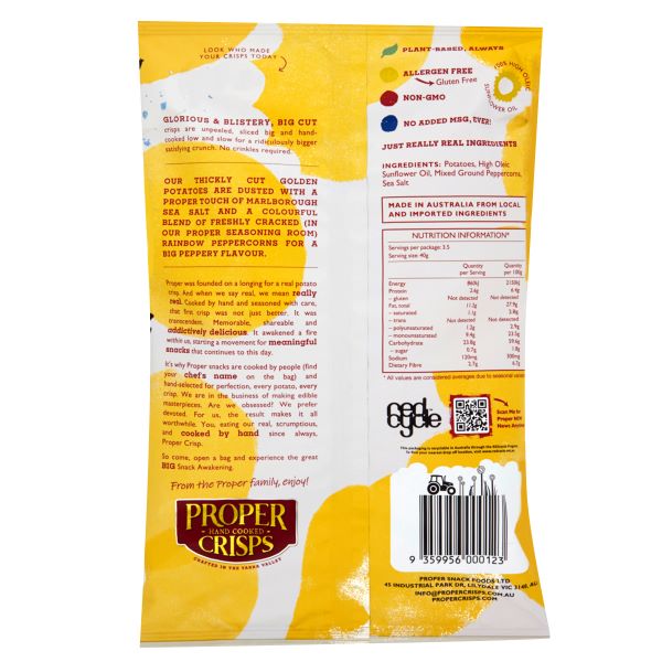 Proper Crisps Big Cut Cracked Pepper 140g