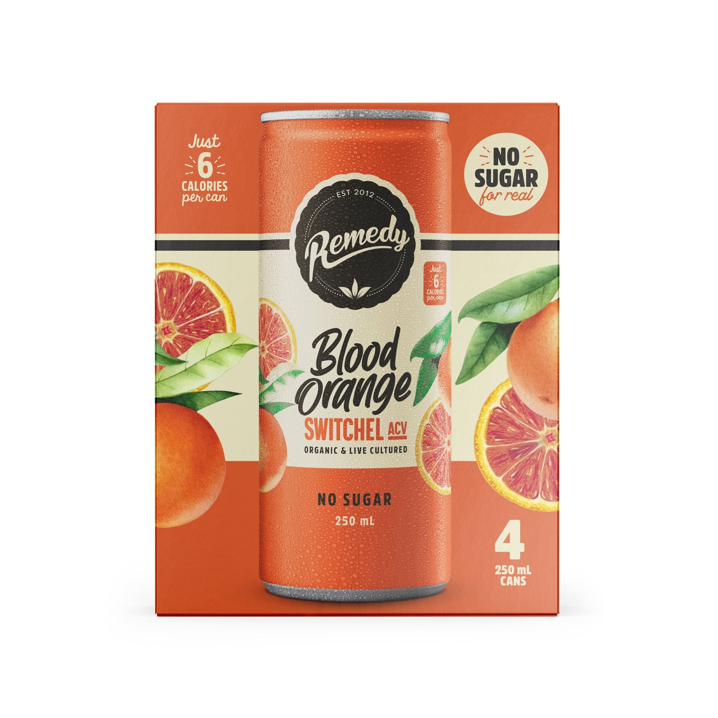 Remedy Blood Orange Switchel ACV 250ml X4 Pack