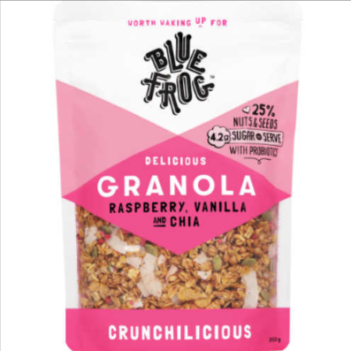 Blue Frog Granola Raspberry, Chia & Vanilla 350g