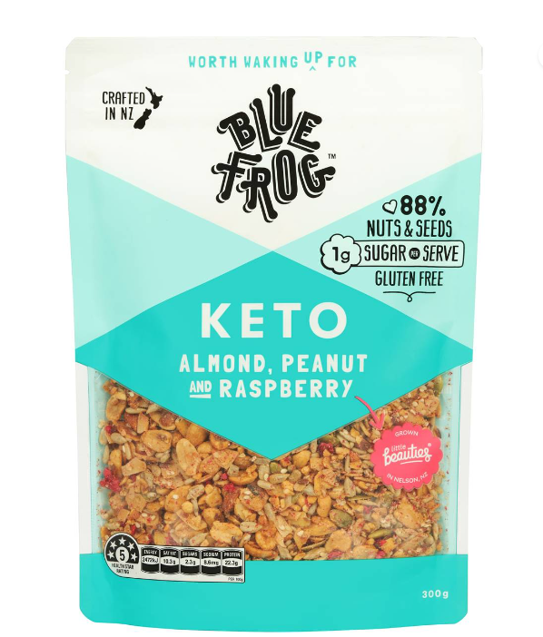 SPECIAL Blue Frog Keto Muesli Almond, Peanut and Raspberry 300g