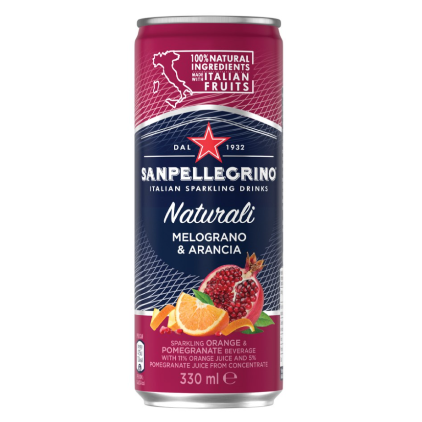 San Pellegrino Flavoured Sparkling Water Melograno & Arancia 330ml 4x Pack