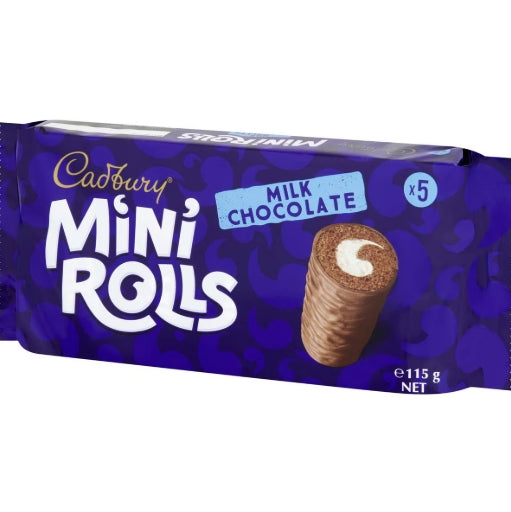 Cadbury Milk Chocolate Mini Rolls 5x pack 115g