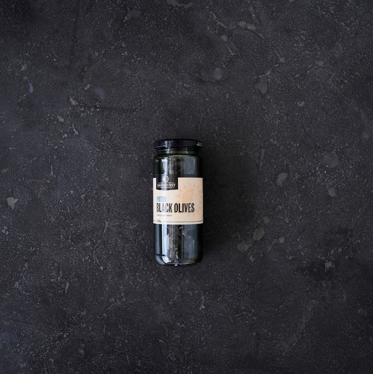 Sandhurst Pitted Black Olives 350g