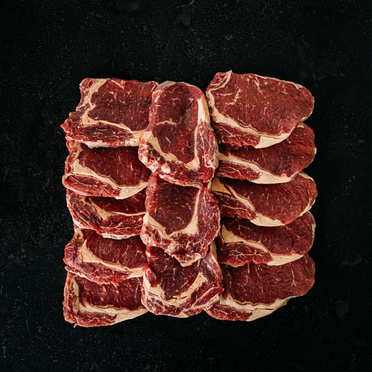 SPECIAL BBQ Cube Roll (Scotch Fillet) Steaks 1.5kg Vac (Thinly Sliced)