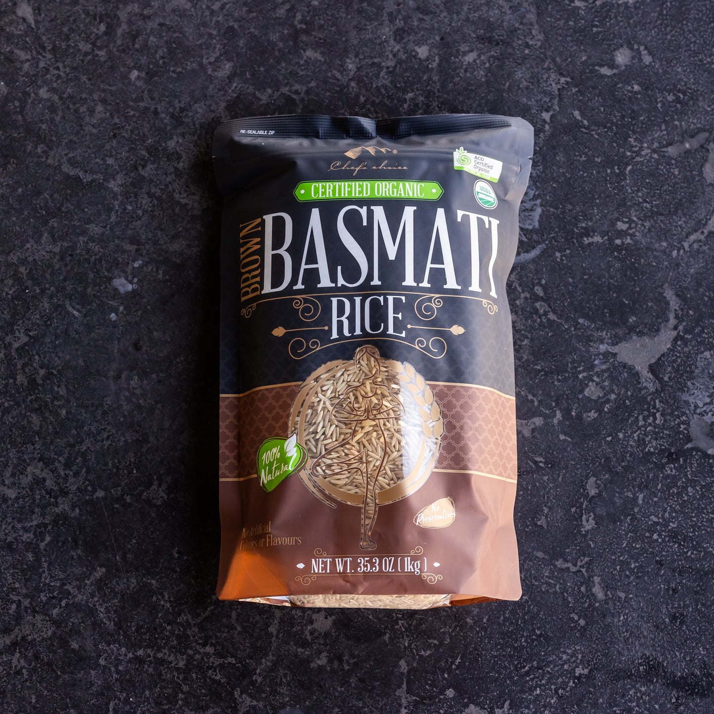 Certified Organic Basmati Brown rice 1kg