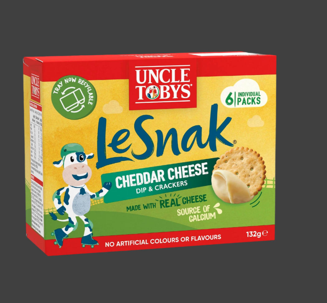 Uncle Tobys Le Snak Cheddar Cheese Dip & Crackers 6 Pack