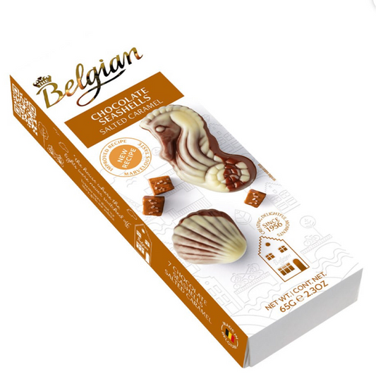 Belgian Chocolate Seashells Salted Caramel 65g