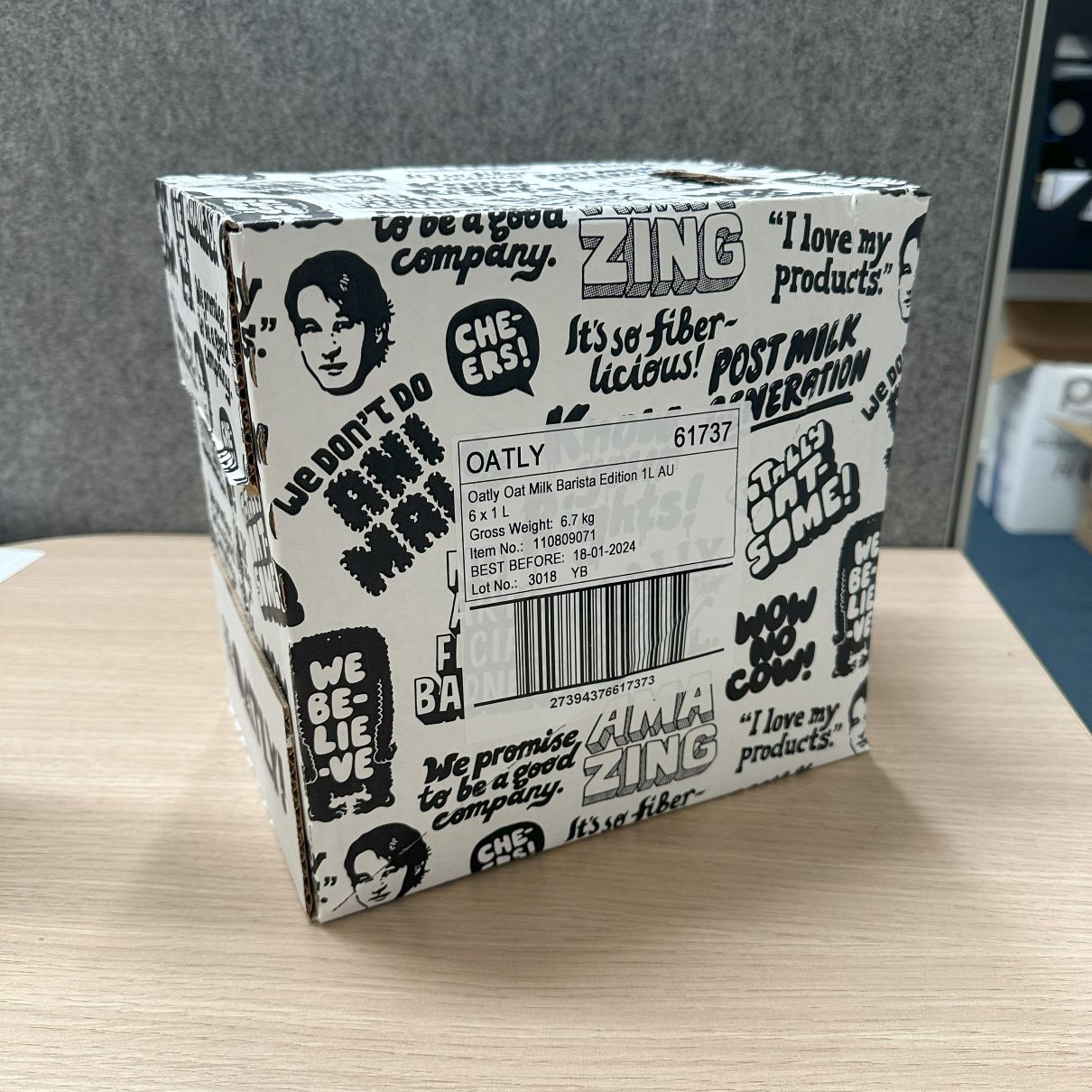 SPECIAL CASE  BOX Oatly Oat Drink Barista Edition 6x1 Litre Carton