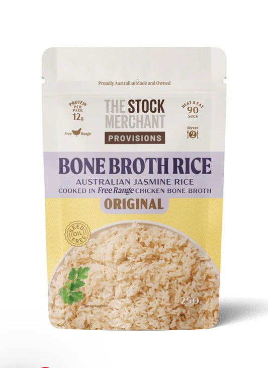 THE STOCK MERCHANT PROVISIONS BONE BROTH RICE ORIGINAL 250g