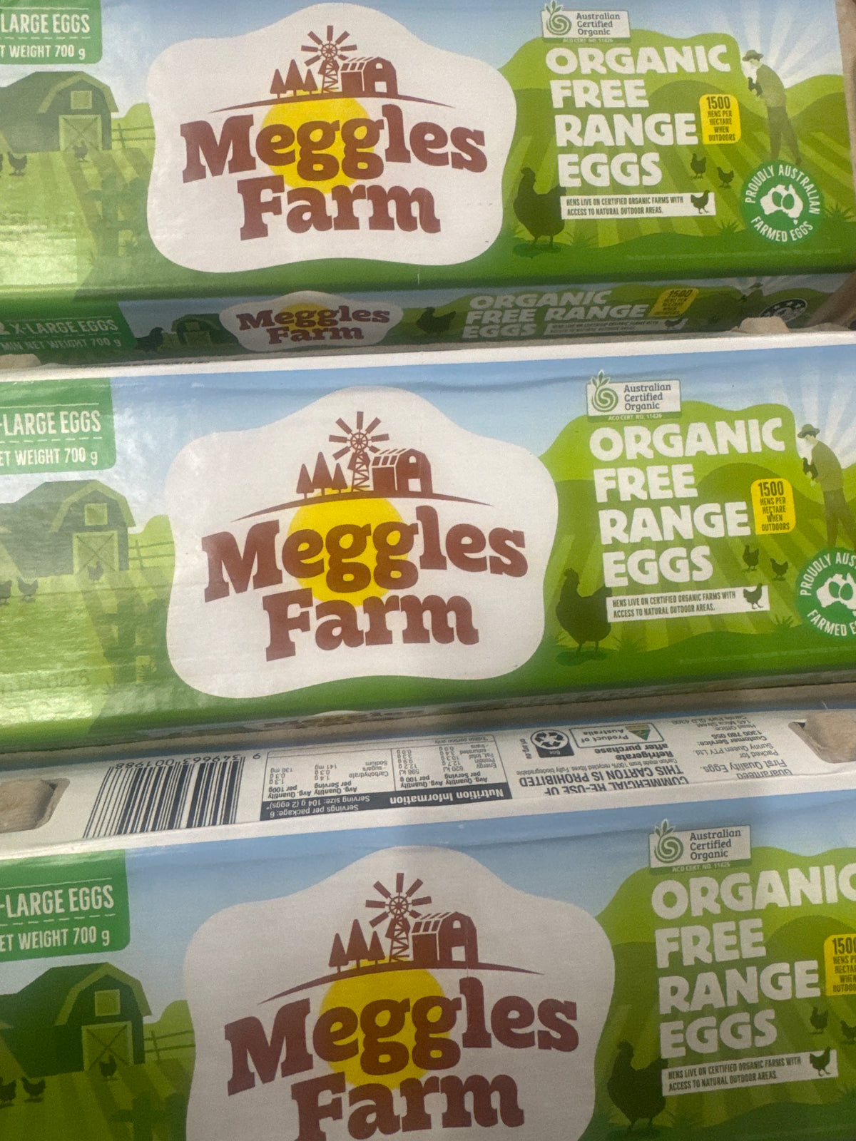 Organic Free Range Eggs 12pk  700g.
