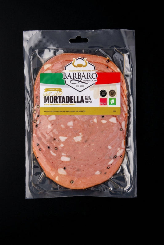Barbaro Retail Mortadella Pepper Sliced 150g