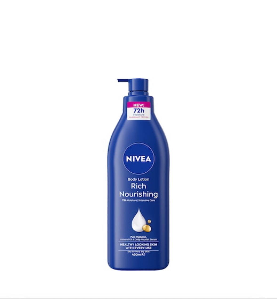 NIVEA Rich Nourishing Body Lotion 72hr Moisturiser For Dry Skin 400mL