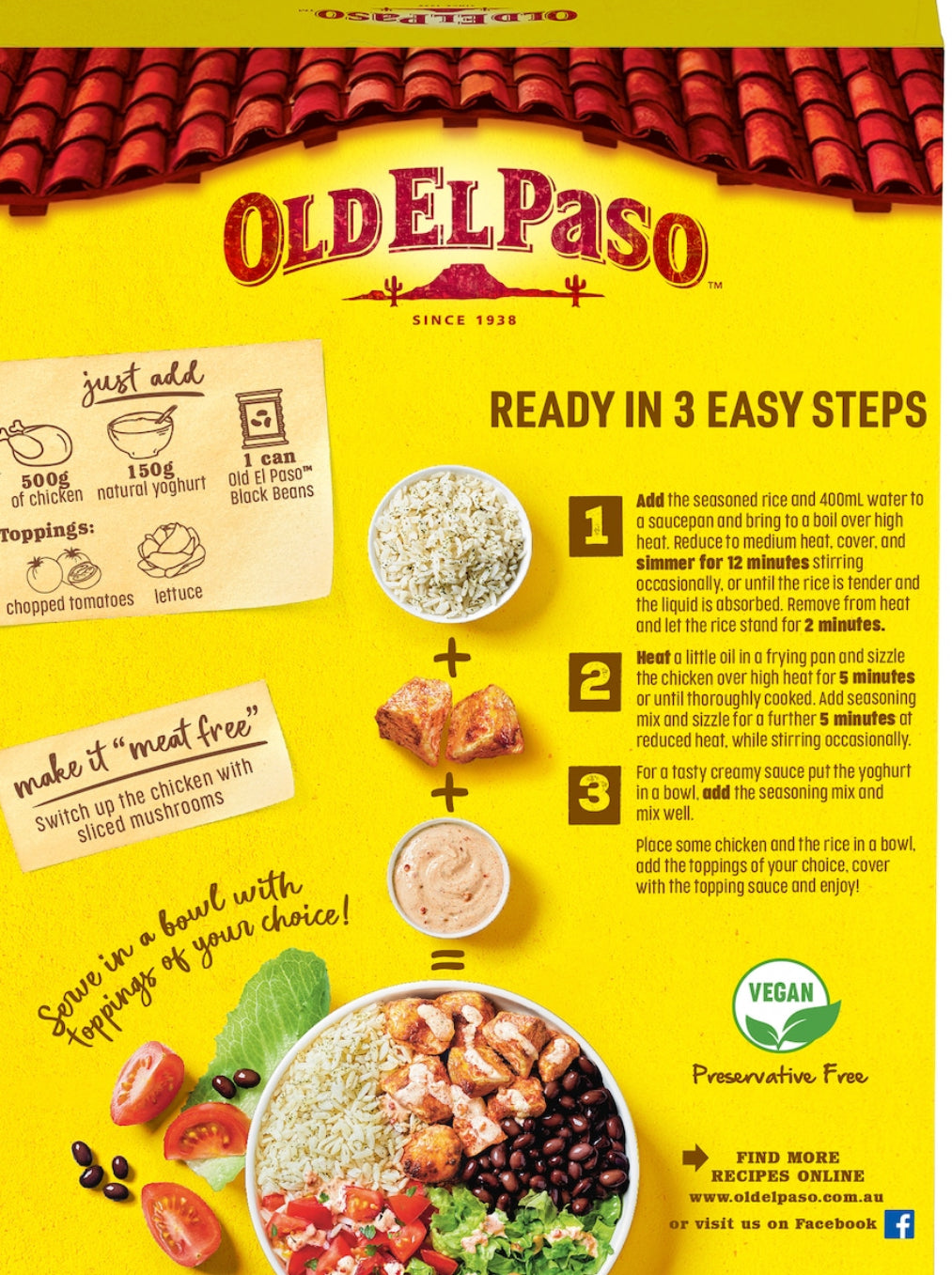 Old El Paso Burrito Bowl Kit Meal Box