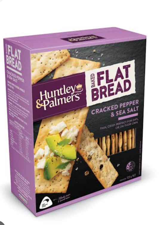 Huntley&Palmers Flat Bread Cracked Pepper&Sea Salt 125g