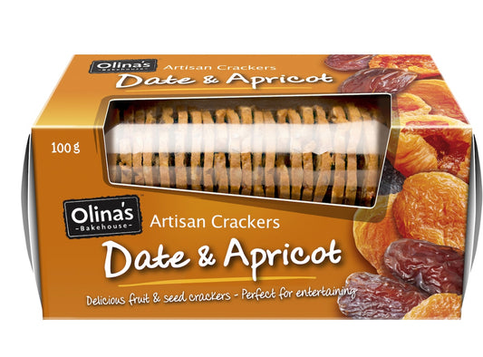 Olina’s Date & Apricot Artisan Crackers 100g