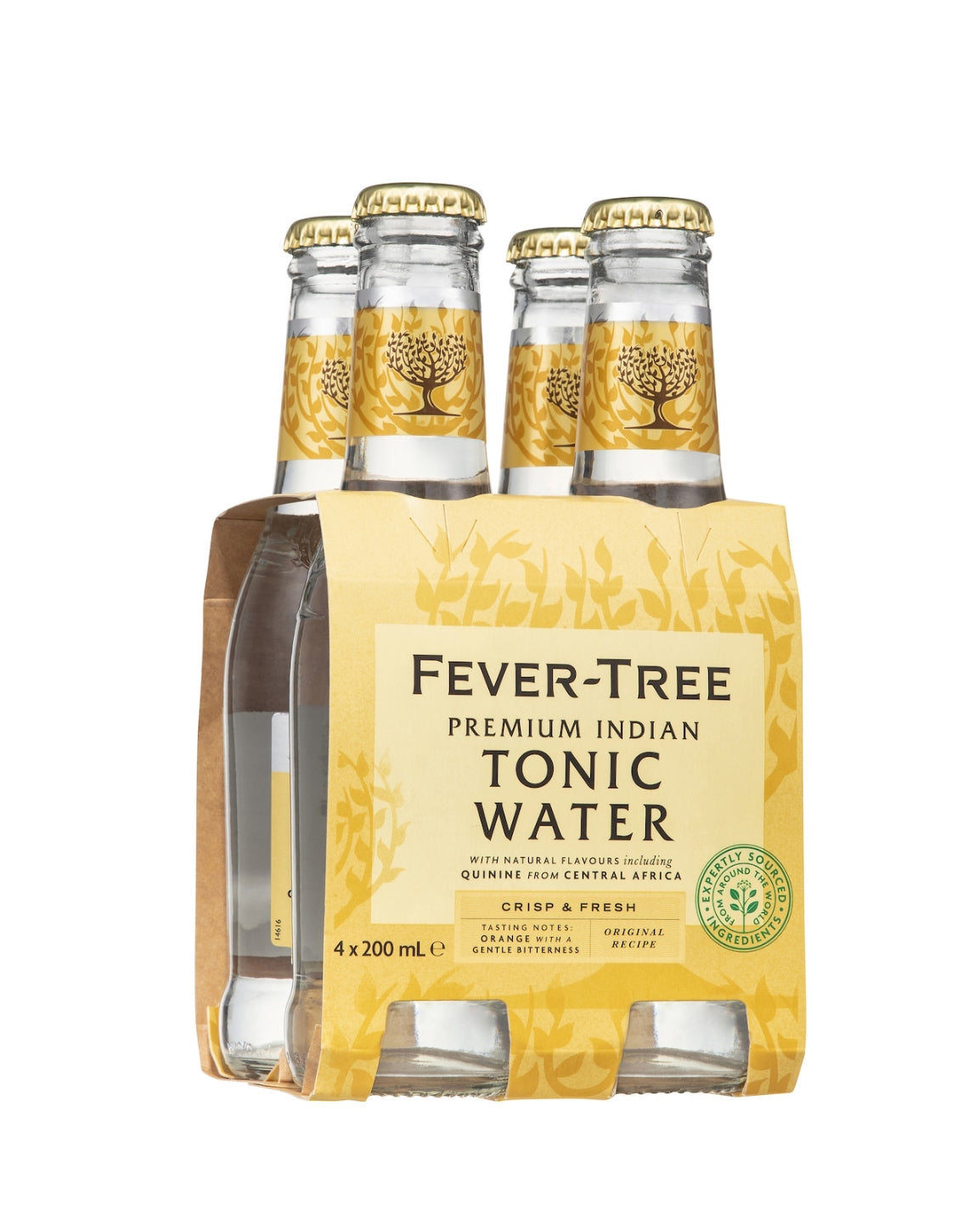 Fever-tree Premium Indian Tonic Water Bottles 200ml X 4 Pack