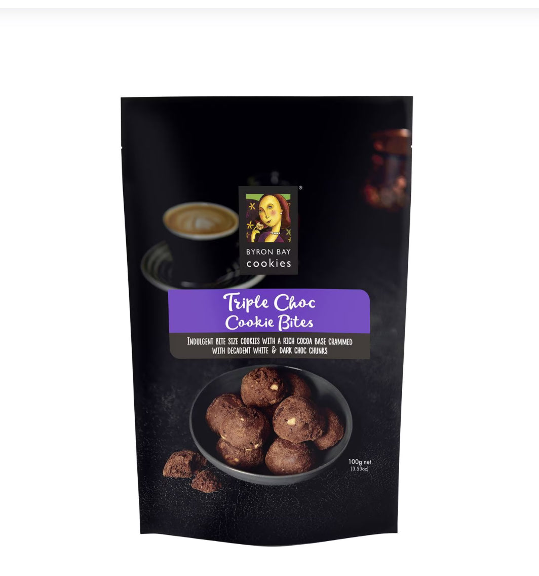 Byron Bay Triple Choc Cookie Bites 100g