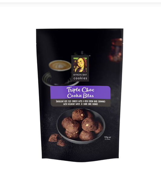 Byron Bay Triple Choc Cookie Bites 100g