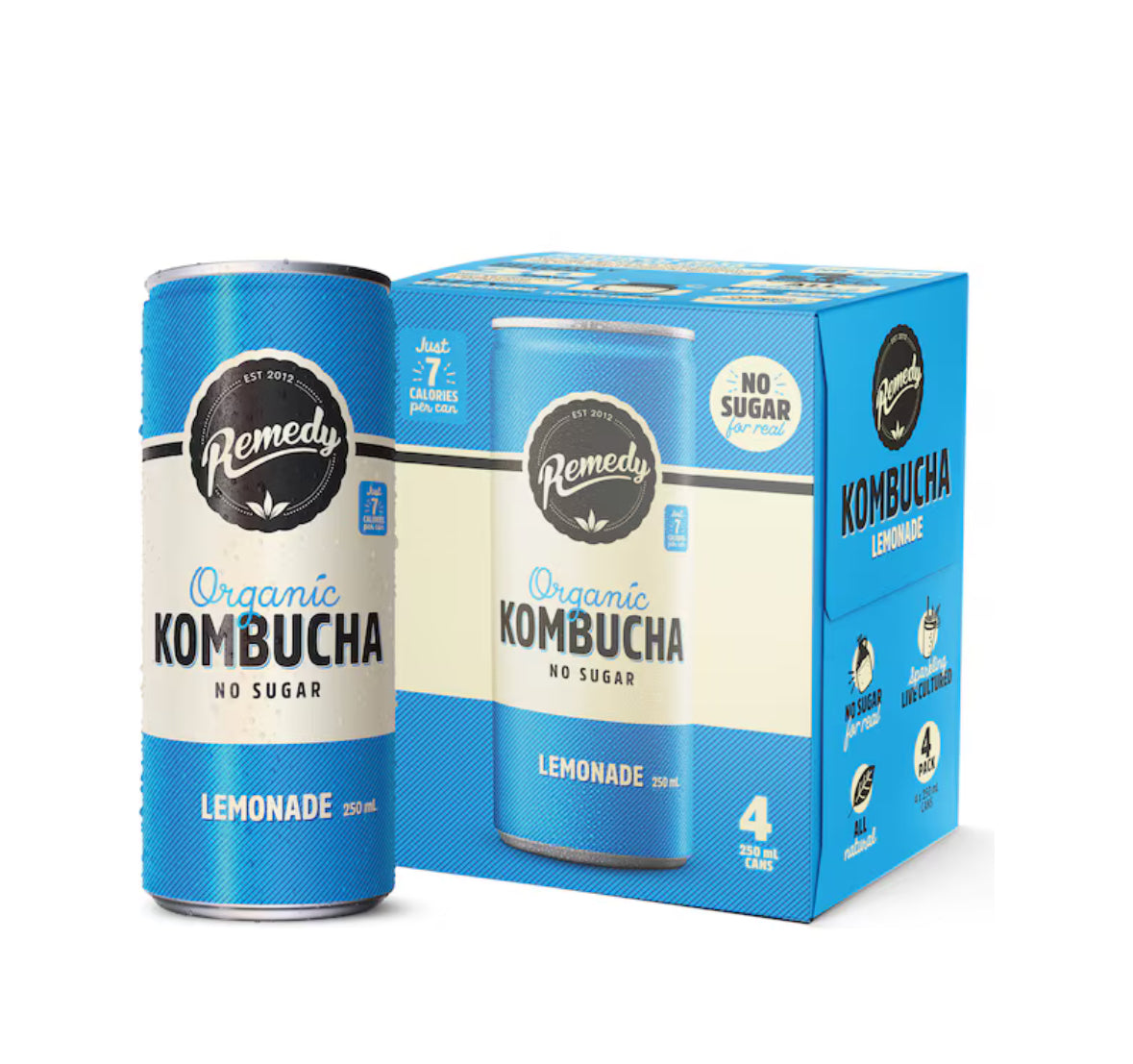 Remedy Organic Kombucha Lemonade 250ml x 4 Pack