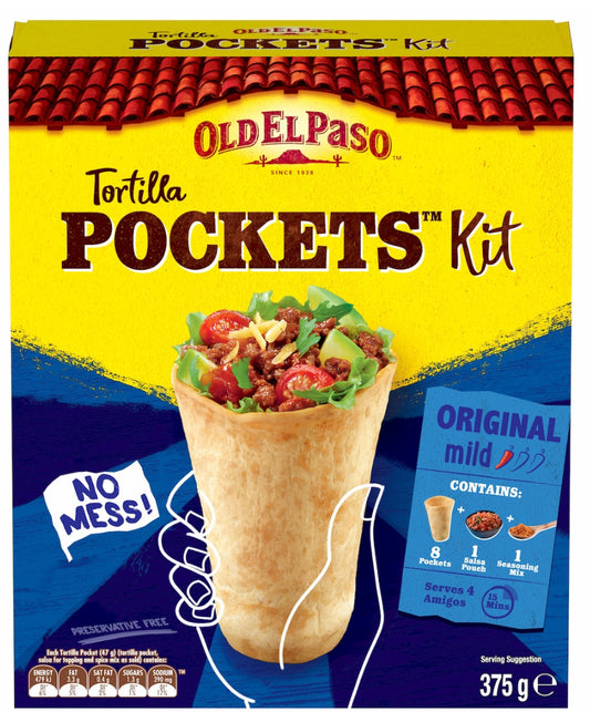 Old El Paso Original Tortilla Pockets Kit 375g