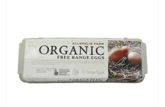 Organic Free Range Eggs 12pk 600g (Ellerslie Farm)