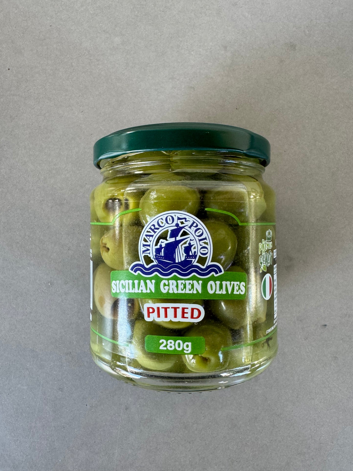 Sicilian Green Olives Pitted 280g