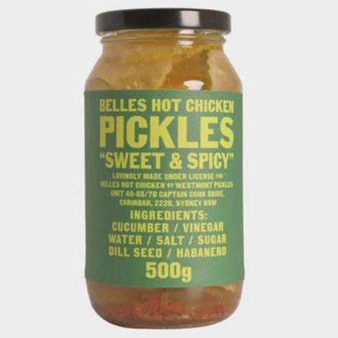 Belles Hot Chicken Sweet & Spicy Pickles 500g