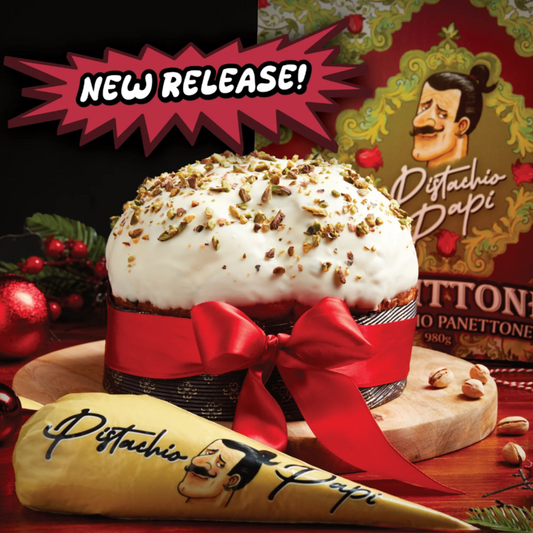 LIMITED EDITION Papittone - Pistachio Panettone 980g. Papi filled piping bag included!