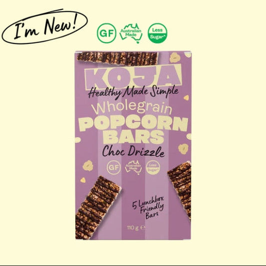 Koja Choc Drizzle Wholegrain Popcorn Bar 5x Bars 110g
