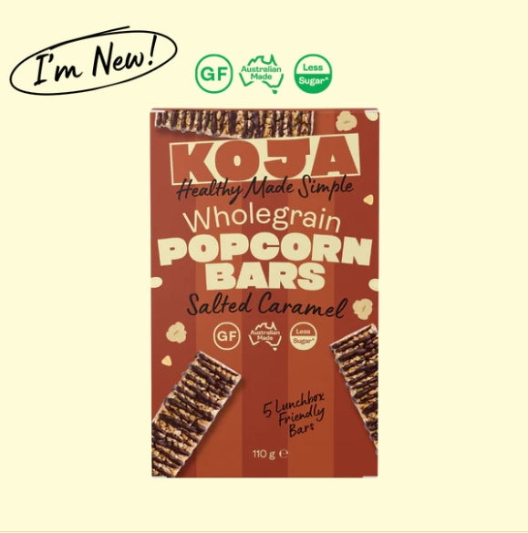 Koja Salted Caramel Wholegrain Popcorn Bars 5x Bars 110g