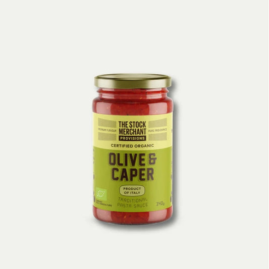 The Stock Merchant Organic Olive and Caper Traditional Pasta Sauce 340g