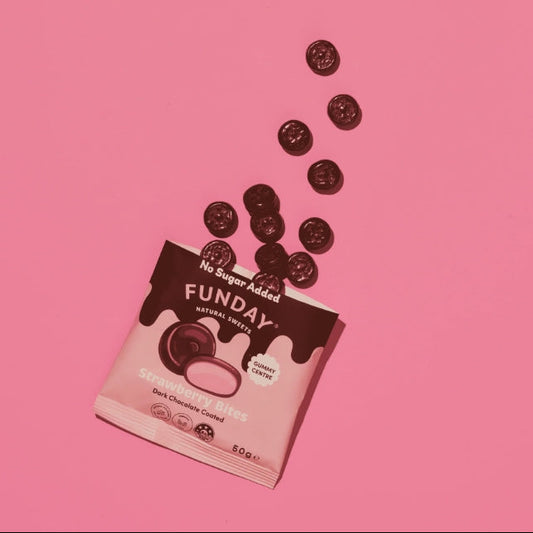 Funday Dark Chocolate Strawberry Bites 50g