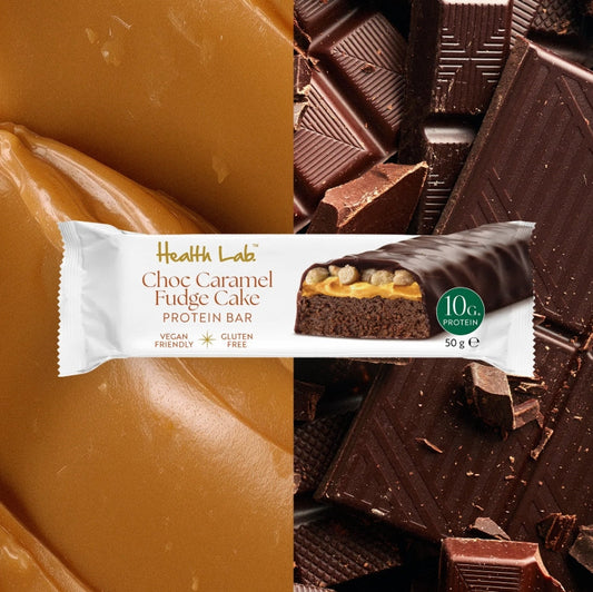 Health Lab Choc Caramel Fudge Cake Protein Bar 10g Protein 50g
