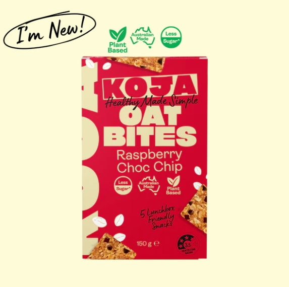 Koja Raspberry Choc Chip Oat Bites 5x Bars 150gr