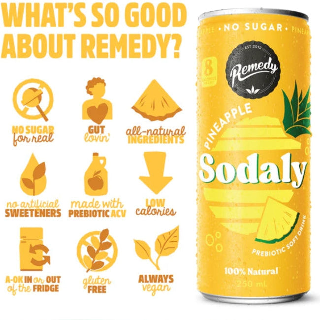 Remedy Sodaly Pineapple 4x250mL