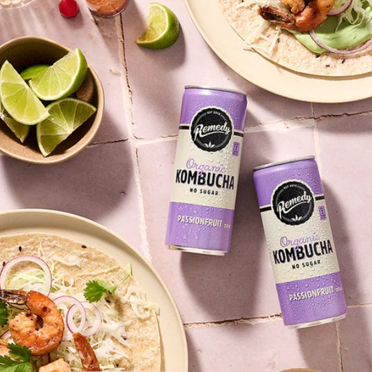 Remedy Passionfruit Kombucha 250ml X4 Pack