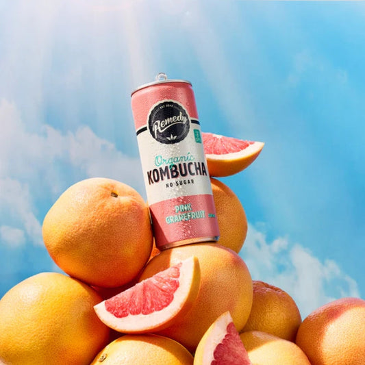 Remedy Organic Drinks Kombucha Pink Grapefruit 250ml x 4pk