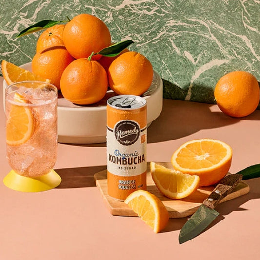 Remedy Orange Squeeze Kombucha 250ml X4 Pack