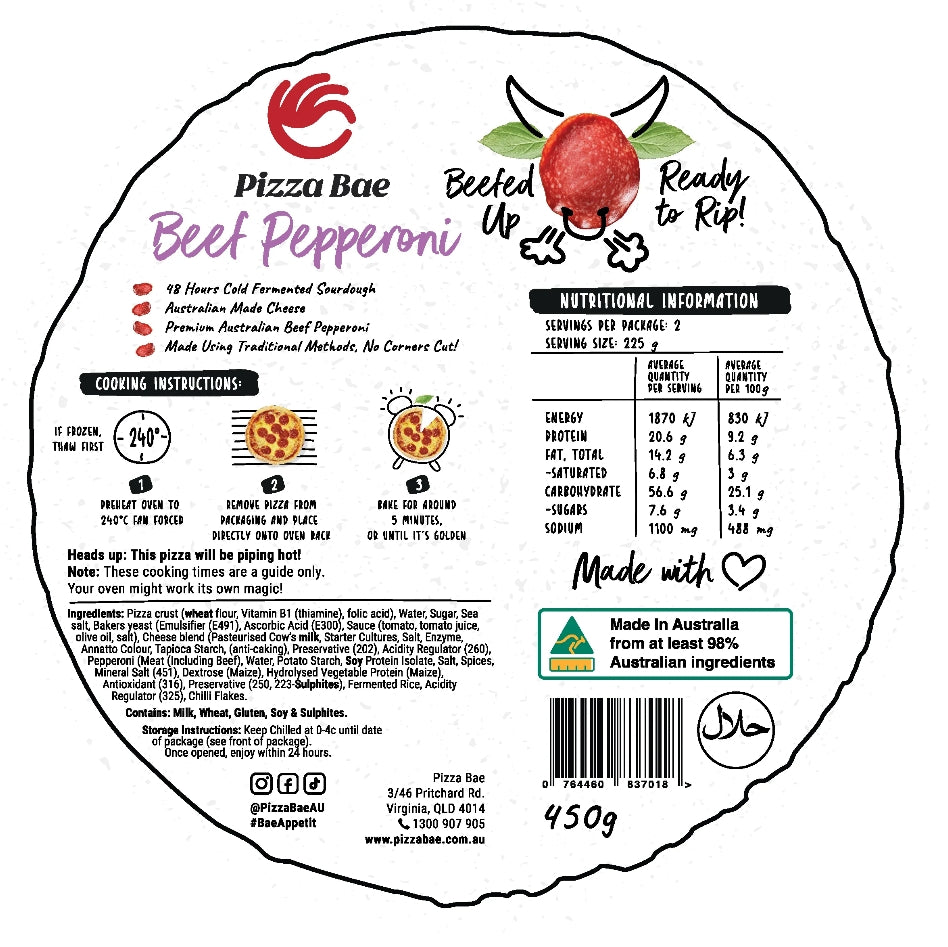 SPECIAL Pizza Bae Beef Pepperoni 450g